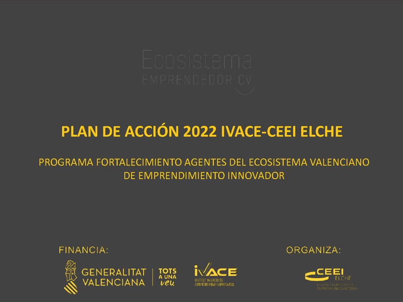 Presentaci�n Actividades 2022 para Agentes del Ecosistema Emprendedor CV
