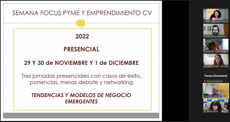 La Semana Focus Pyme CV 2022 se centrar� en tendencias tecnol�gicas y de innovaci�n social,  y en modelos de negocio emergentes