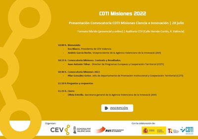 Presentaci�n convocatoria CDTI Misiones Ciencia e Innovaci�n