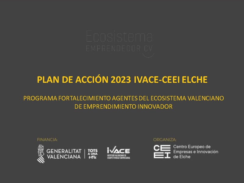 Presentaci�n Actividades 2023 para Agentes del Ecosistema Emprendedor CV