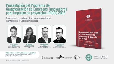 El Parc Cient�fic de la Universitat Val�ncia presenta el informe PICEI 2022 sobre las empresas innovadoras de la Comunitat