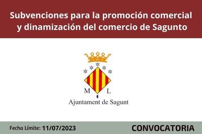 Subvenciones para la promoci�n y dinamizaci�n del comercio de Sagunto 2023