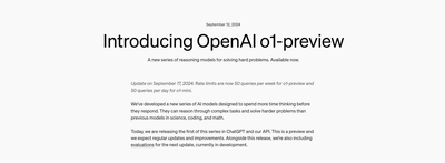 An�lisis T�cnico del O1 Preview: �Revoluci�n o Evoluci�n en la IA?