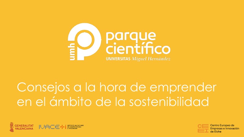 Consejos a la hora de emprender en el �mbito de la sostenibilidad (Portada)