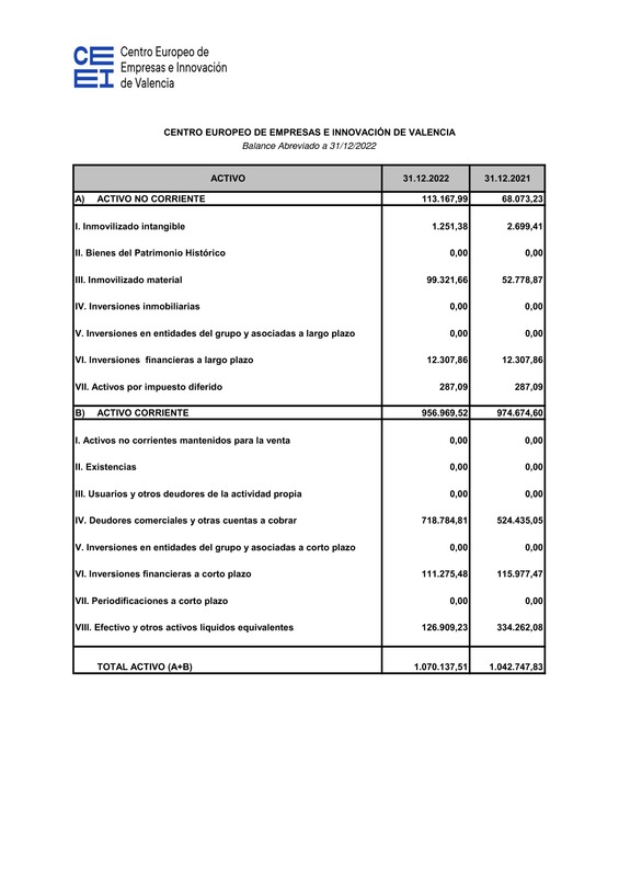 Cuentas anuales CEEI VLC 2022