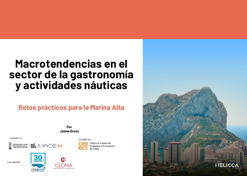Presentaci�n "Macrotendencias en el sector de la gastronom�a y actividades na�ticas, y su aplicaci�n pr�ctica" (Portada)