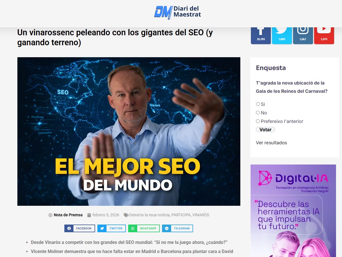 Vicente Moliner, Consultor SEO de Negocios Locales