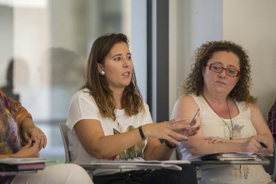Pilar Aguado y Carmen Blasco en el Comit� de Programaci�n del DPECV2015