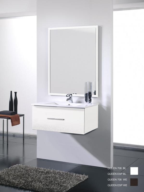 Mueble de ba�o blanco brillo - 1 cajon - Suspendido. Incluye Lavabo