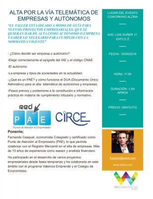 Alta por la v�a telem�tica de empresas y aut�nomos