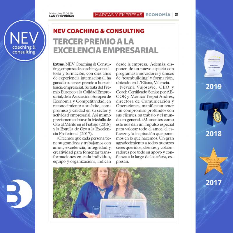 �NEV COACHING & CONSULTING publicada en Las Provincias!