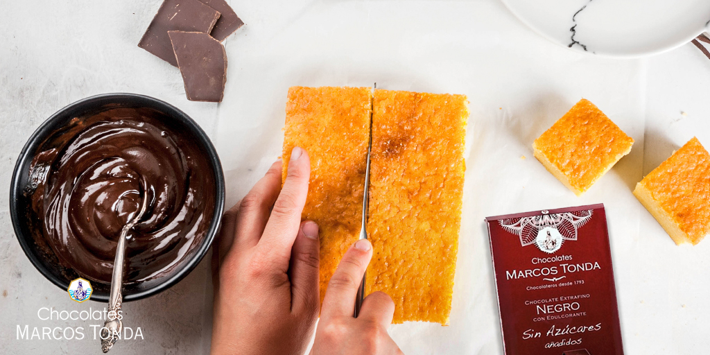 Receta: Cuadraditos de coco con chocolate rellenos