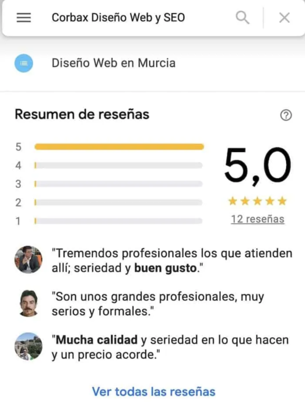 Rese�as Google My Business