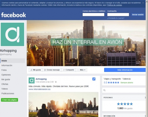 El Facebook de Airhopping