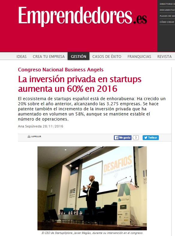 La inversi�n privada en startups aumenta un 60% en 2016
