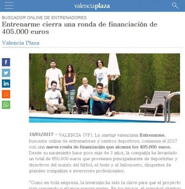 Entrenarme cierra una ronda de financiaci�n de 405.000 euros