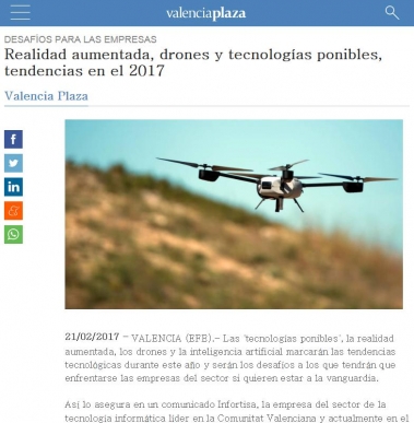 Realidad aumentada, drones y tecnolog�as ponibles ser�n tendencia en 2017