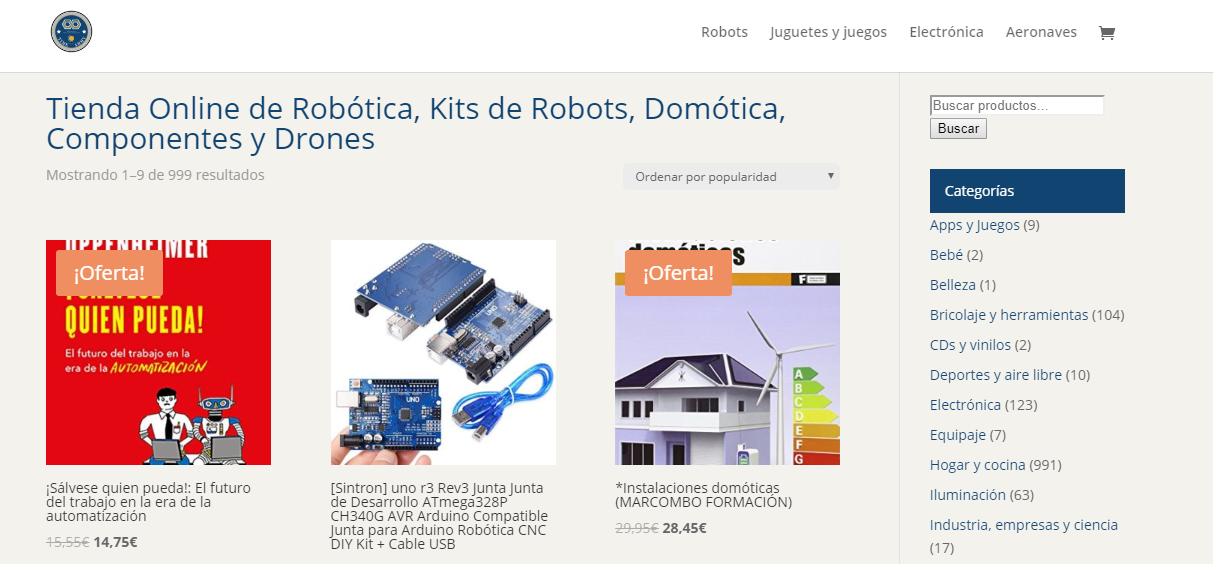 Tienda Online de Rob�tica, Kits de Robots, Dom�tica, Componentes y Drones