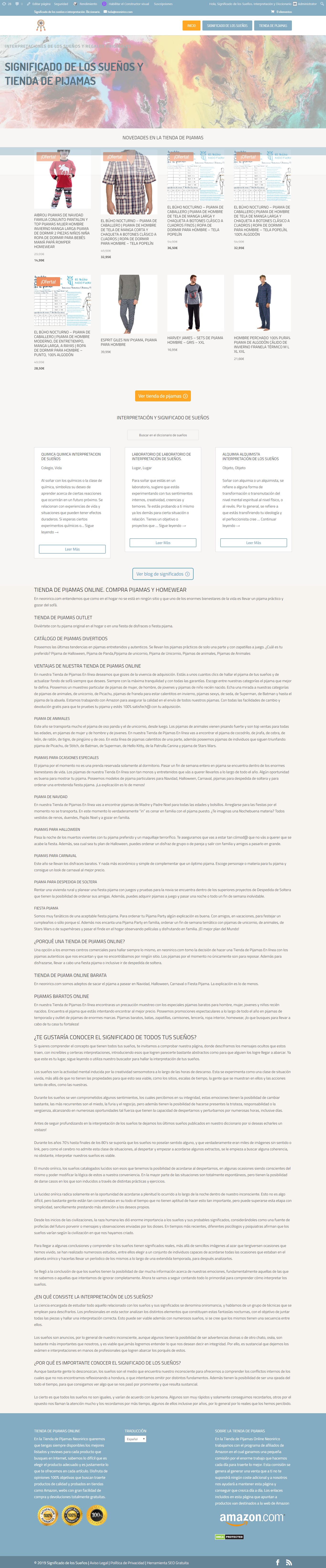 Significado de los sue�os y tienda de pijamas online