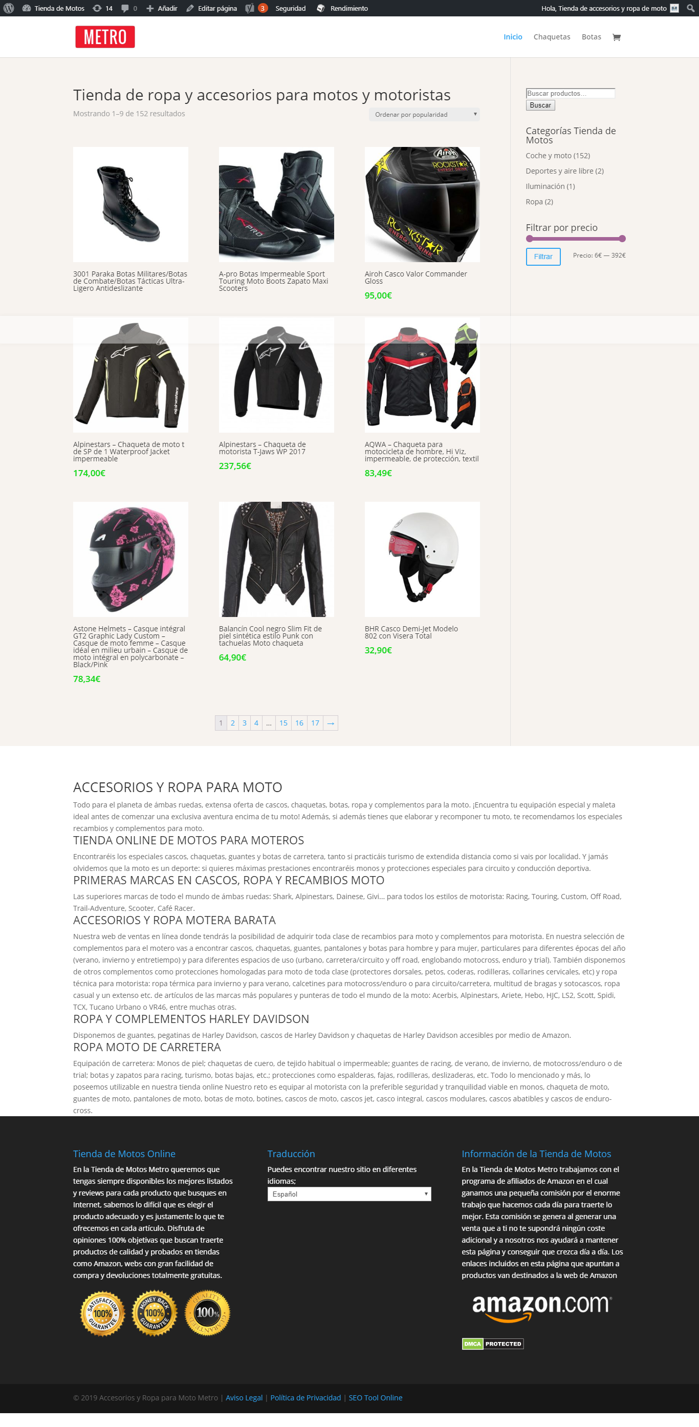 Tienda de ropa y accesorios para motos y motoristas