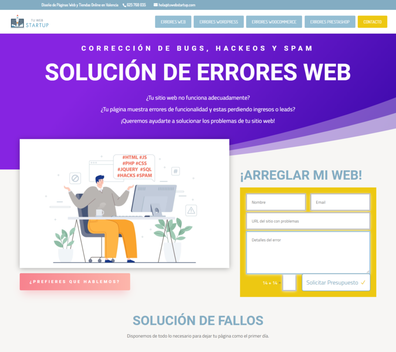 Soluci�n de errores web