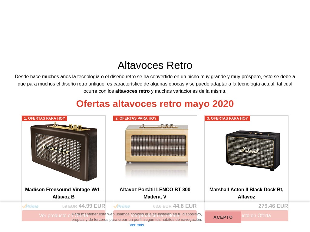 Altavoces Retro gu�a de compra �Ofertas especiales!