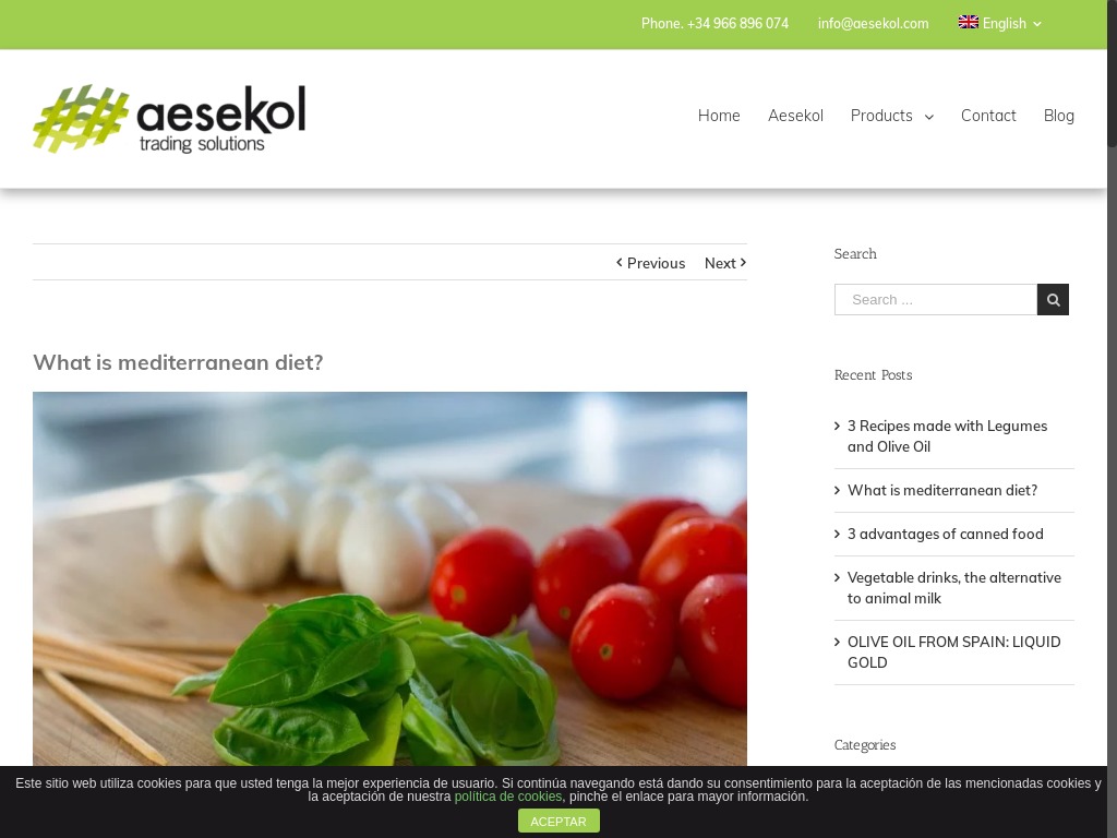 �Qu� es la dieta mediterr�nea? - Aesekol Distribuci�n