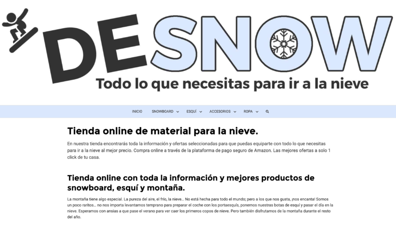 DESNOW La tienda de art�culos para la nieve y la monta�a realizada por expertos