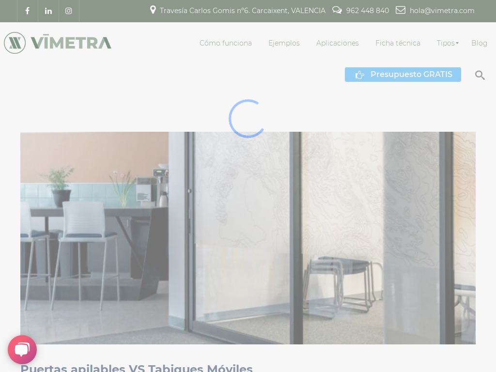 Puertas apilables VS Tabiques m�viles - Vimetra.com