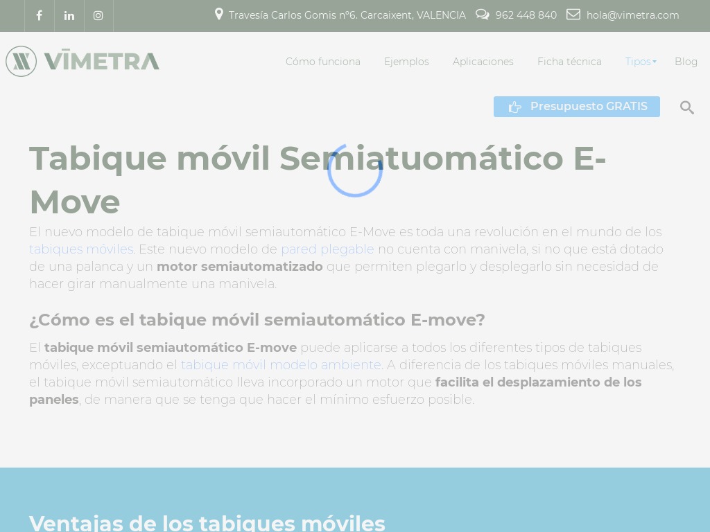Tabique m�vil semiautom�tico - Vimetra