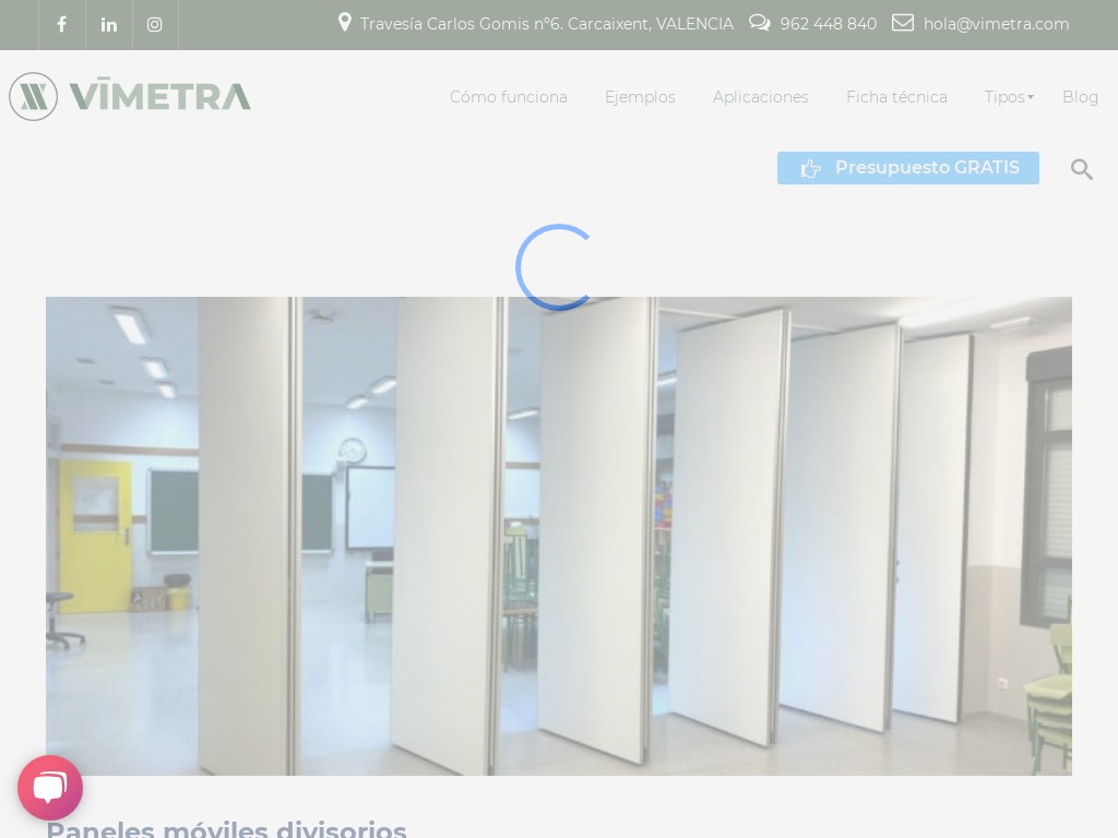 Paneles m�viles divisorios - Vimetra.com