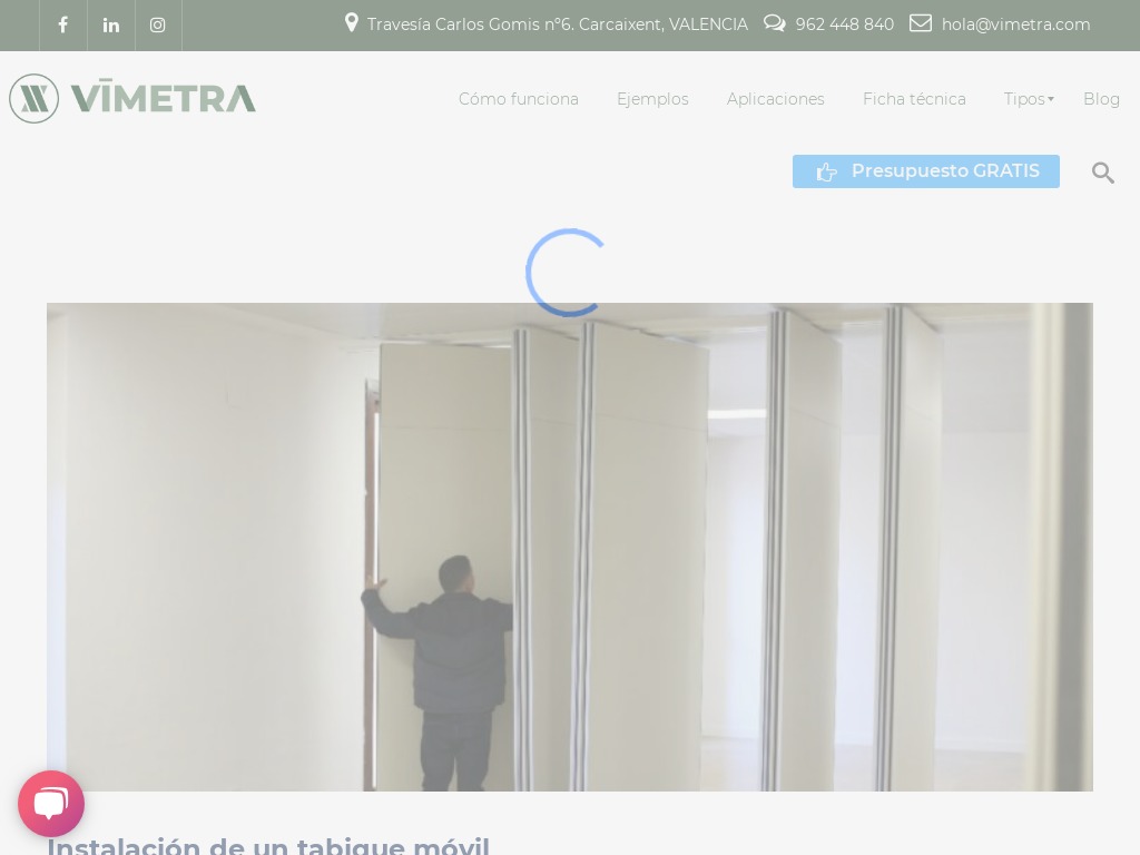 Instalaci�n de un tabique m�vil - Vimetra.com