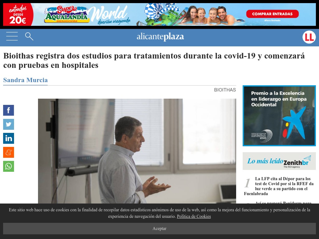 Bioithas registra dos estudios para tratamientos durante la covid-19 y comenzar� con pruebas en hospitales