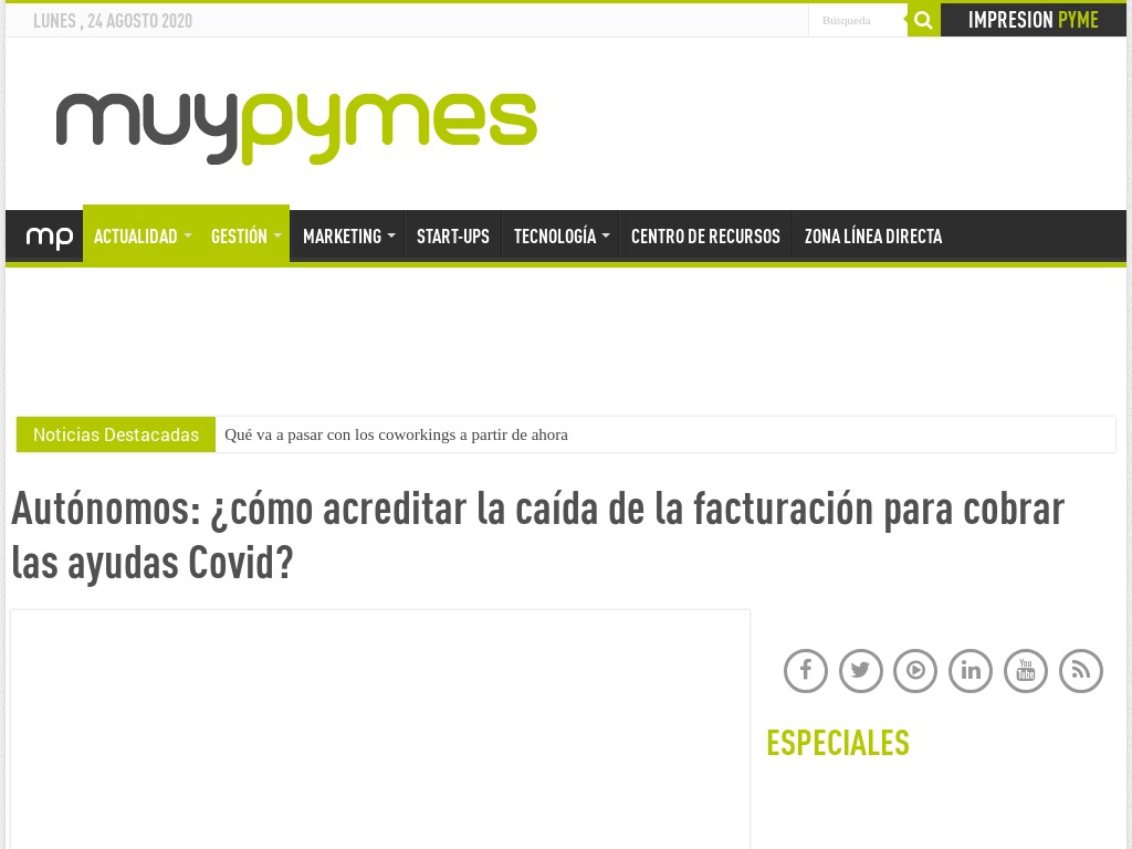 C�mo acreditar la ca�da de la facturaci�n para cobrar las ayudas Covid19