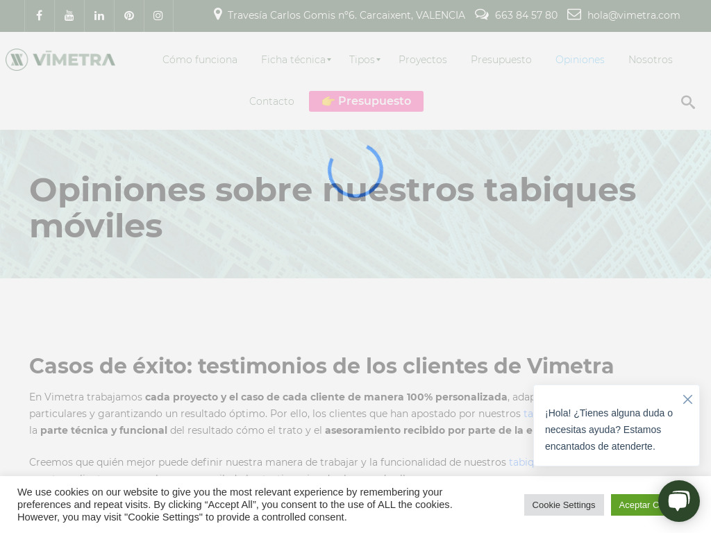 Opiniones sobre los tabiques m�viles - Vimetra