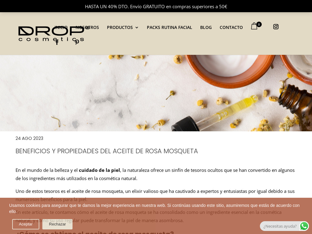Beneficios del aceite de rosa mosqueta | Tienda cosm�tica