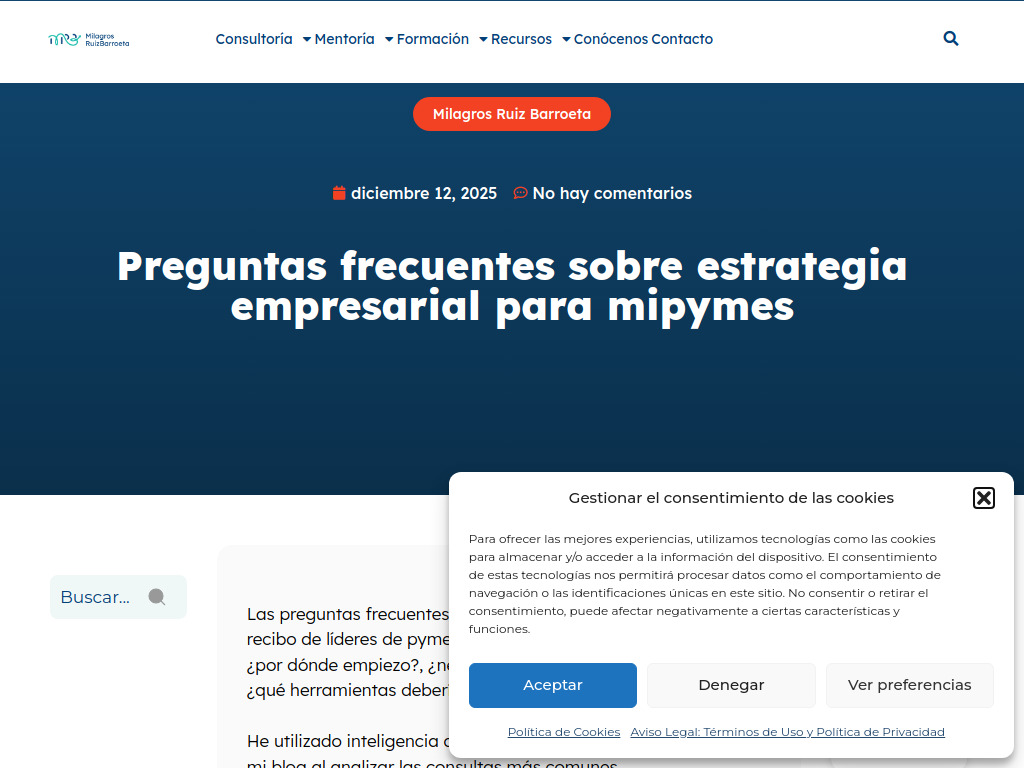 Preguntas frecuentes sobre estrategia empresarial para mipymes - Consultora estrat�gica microempresa y pyme ? Mentora emprendedore